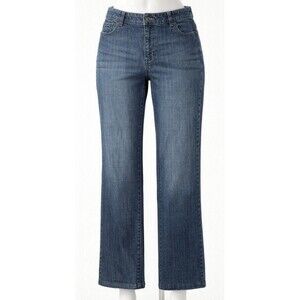 Chicos Platinum Womens Jeans Size 1.5 Short Denim Stretch Medium Wash Mid Rise